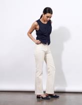 Pantalon long flare uni