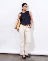 Pantalon long flare uni