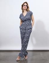 Pantalon long imprimé à fleurs