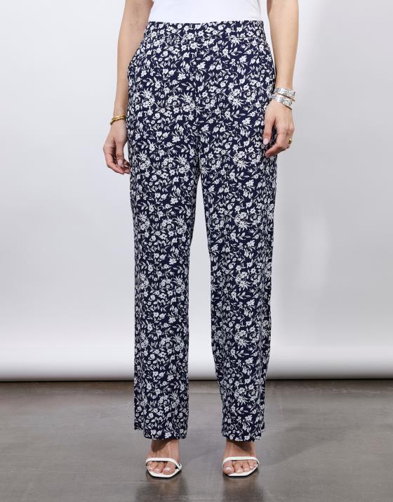Pantalon long imprimé à fleurs