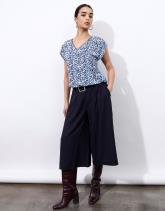 Pantalon mi-long Jupe-culotte uni