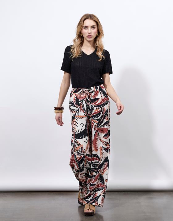 Pantalon long large imprimé