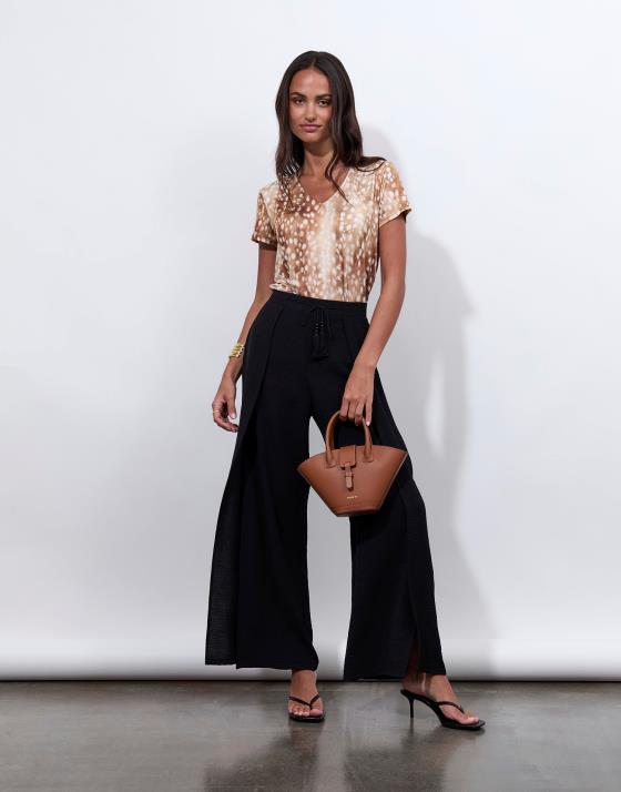 Pantalon 7/8 large uni