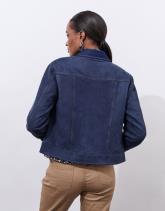 Blouson courte en suédine uni décoré