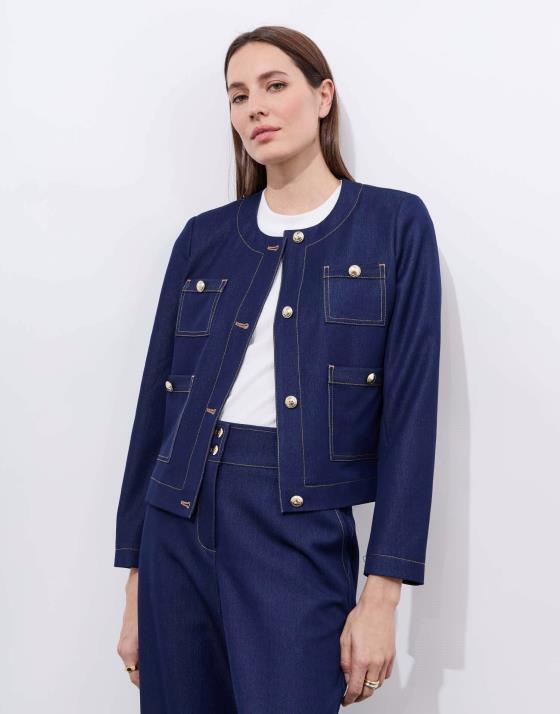 Veste courte uni décoré