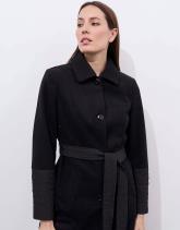 Manteau bi-matière uni