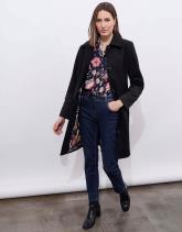 Manteau bi-matière uni