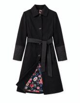 Manteau bi-matière uni