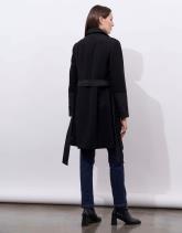 Manteau bi-matière uni