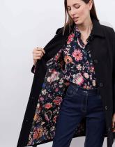 Manteau bi-matière uni