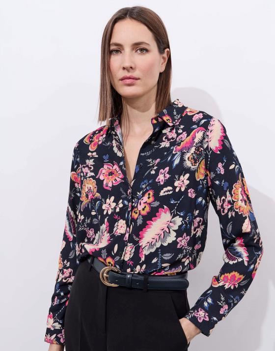 Chemisier manches longues imprimé à fleurs