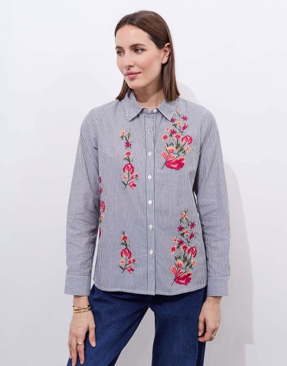 Chemisier manches longues rayé