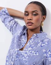 Chemisier manches longues rayé