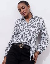 Chemisier manches longues imprimé à fleurs