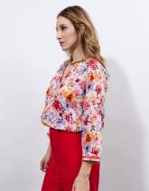 Blouse manches 3/4 imprimé à fleurs