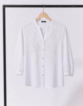 Blouse manches 3/4 unie