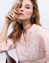 Blouse manches 3/4 unie