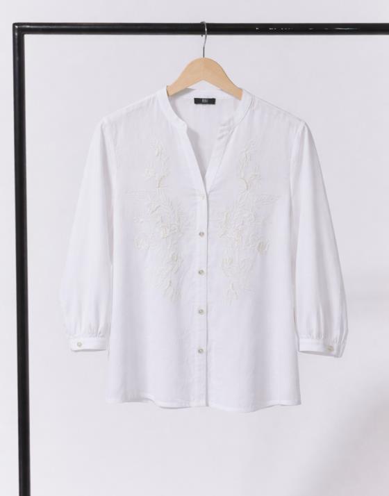 Blouse manches 3/4 unie