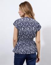 Blouse manches courtes imprimé à fleurs