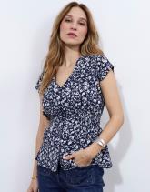Blouse manches courtes imprimé à fleurs