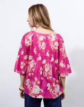 Blouse manches 3/4 imprimé à fleurs