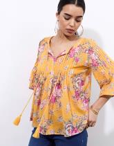 Blouse manches 3/4 imprimé à fleurs