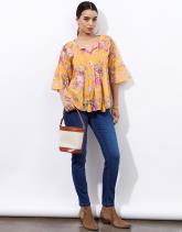 Blouse manches 3/4 imprimé à fleurs