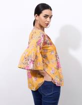 Blouse manches 3/4 imprimé à fleurs