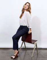 Blouse manches 3/4 unie