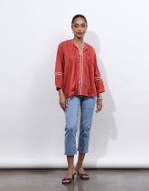 Blouse manches 3/4 unie