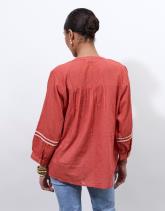 Blouse manches 3/4 unie