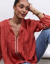 Blouse manches 3/4 unie