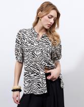 Blouse manches courtes imprimé zèbre