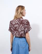 Blouse manches courtes imprimé à fleurs