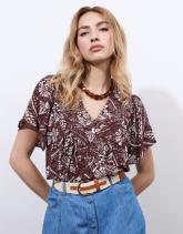 Blouse manches courtes imprimé à fleurs