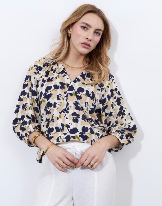 Blouse manches 3/4 imprimée