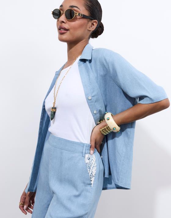 Chemisier manches courtes uni