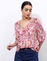 Blouse manches 3/4 imprimée