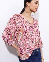 Blouse manches 3/4 imprimée