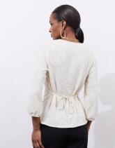 Blouse manches 3/4 unie