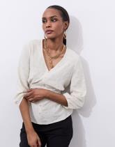 Blouse manches 3/4 unie