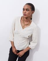 Blouse manches 3/4 unie