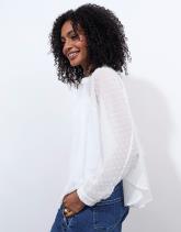 Chemisier manches chauves-souris uni