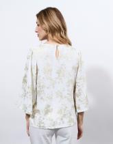 Blouse manches 3/4 unie