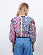 Blouse manches 3/4 imprimée