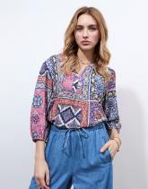 Blouse manches 3/4 imprimée