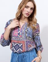 Blouse manches 3/4 imprimée
