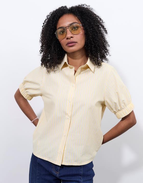 Chemisier manches courtes rayé