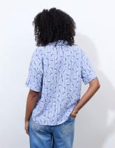 Chemisier manches courtes imprimé à fleurs