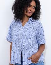 Chemisier manches courtes imprimé à fleurs